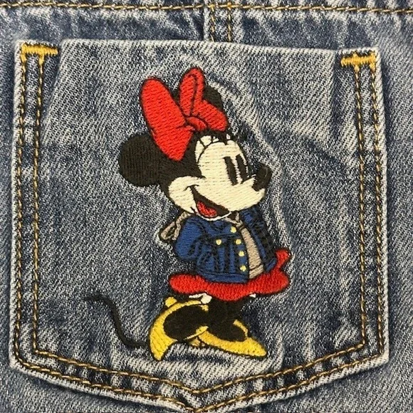 Baby Gap Disney Minnie Mouse Denim Overalls Ruffle Straps Blue Toddler 2T - Picture 3 of 10